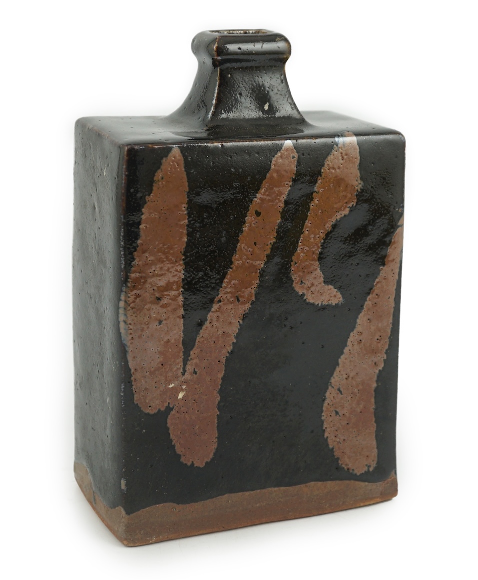 Attributed to Shoji Hamada (1894-1978), a tenmoku glazed bottle vase